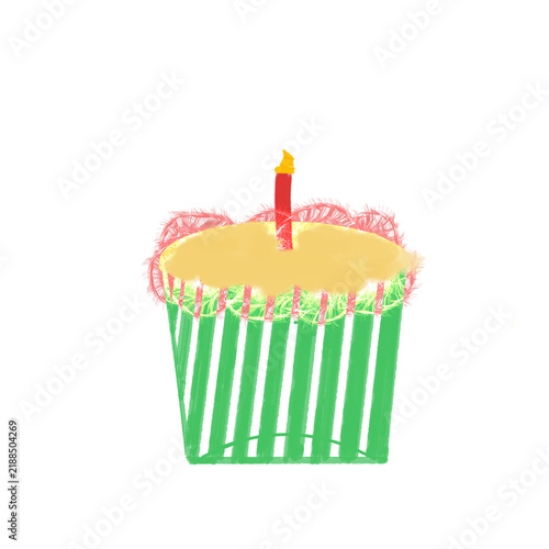 Birthday cupcake with candle