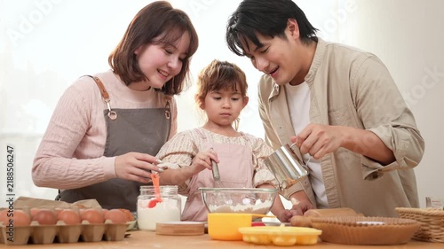 Family Enjoys Baking Together in a Bakery With a Girl Playing With Dough