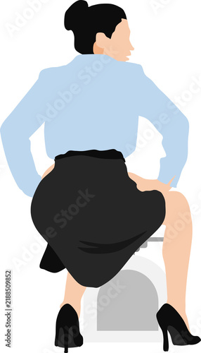 Plakat トイレに行く女性のイラスト