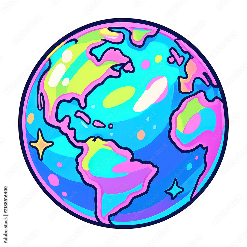 Fototapeta premium PNG Colorful abstract Earth illustration.
