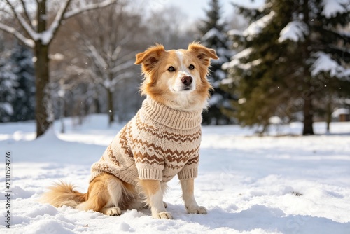 狗狗雪地里玩耍欢乐