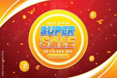 Colorful gradient super sale background shop now to promote your business