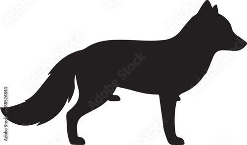 Fox Silhouette Illustration, Animal Vector Graphic, Wildlife Design Element Featuring Icon, Symbol