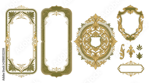 Ornate Victorian Frames and Embellishments - Isolated Design Elements