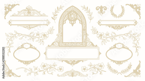 Ornate Vintage Borders and Frames: Decorative Elements for Design