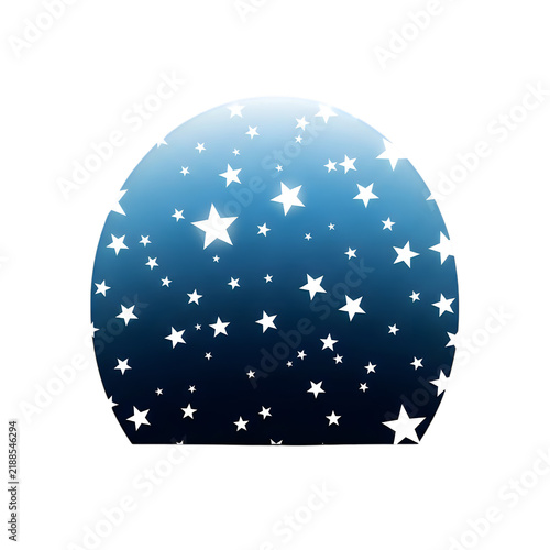 Dark blue night sky with twinkling stars and moon