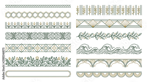 Elegant Decorative Borders and Ornaments Collection, Isolated