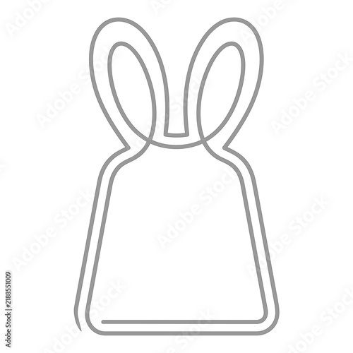 Minimalist Continuous Line Drawing of a Cute Easter Gift Bag with Bunny Ears
