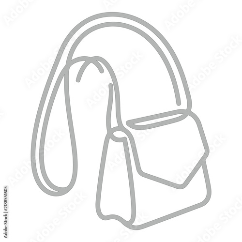 Minimalist Line Art Vector Illustration of a Women's Shoulder Bag with Long Strap