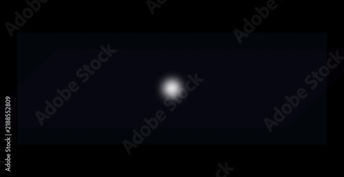 Single bright white light point glowing on a dark black background