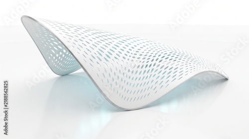 Futuristic abstract architecture with botanical inspired parametric design on white background