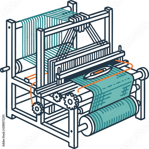Textile Weaving Loom for Manufacturing Process Infographic
