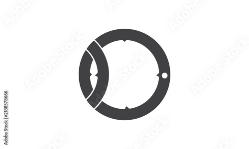 Round circle icon template with black 