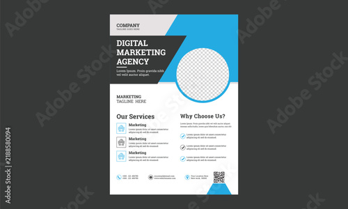 Gradient Business Flyer poster design layout shape, one colors design, 