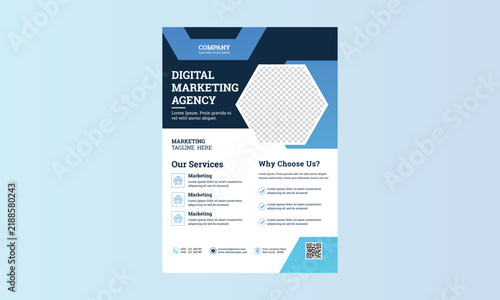 Gradient Business Flyer poster design layout shape, one colors design, 