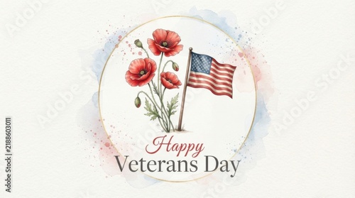 Watercolor Veterans Day Tribute