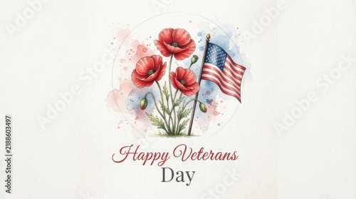 Happy Veterans Day Floral Greeting