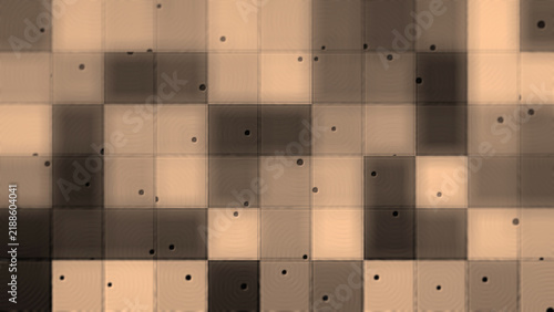 Foto Abstract grid of squares with dark dots