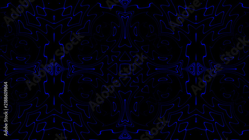 Canvastavla Abstract blue line symmetry pattern background