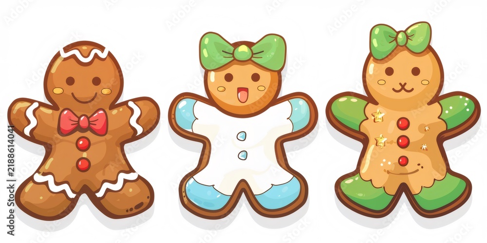 Fototapeta premium Festive gingerbread cookies celebrating christmas holiday season