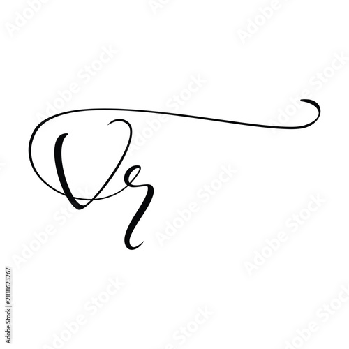 VR initials Handwriting signature logo. VR Hand drawn Calligraphy lettering Vector. VR  letter real estate, beauty, photography letter logo design. VR Logo