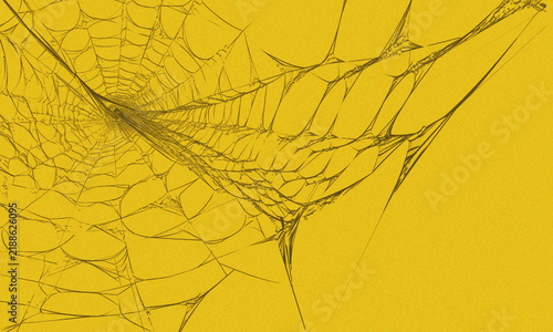 Canvastavla Abstract digital art featuring a complex, intricate spider web pattern in dark b