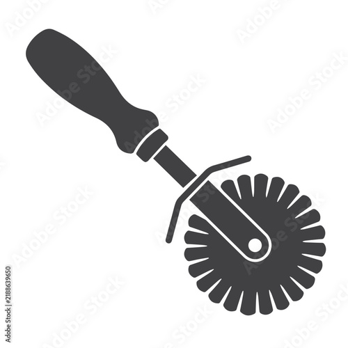 Foto Manual pizza cutter wheel with a ergonomic handle for kitchen food preparation