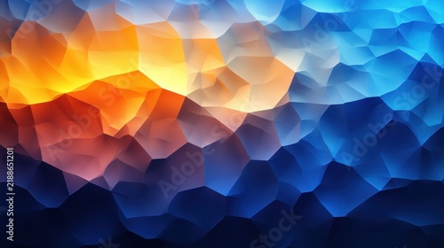 Colorful geometric shapes blend together creating a stunning sunrise atmosphere