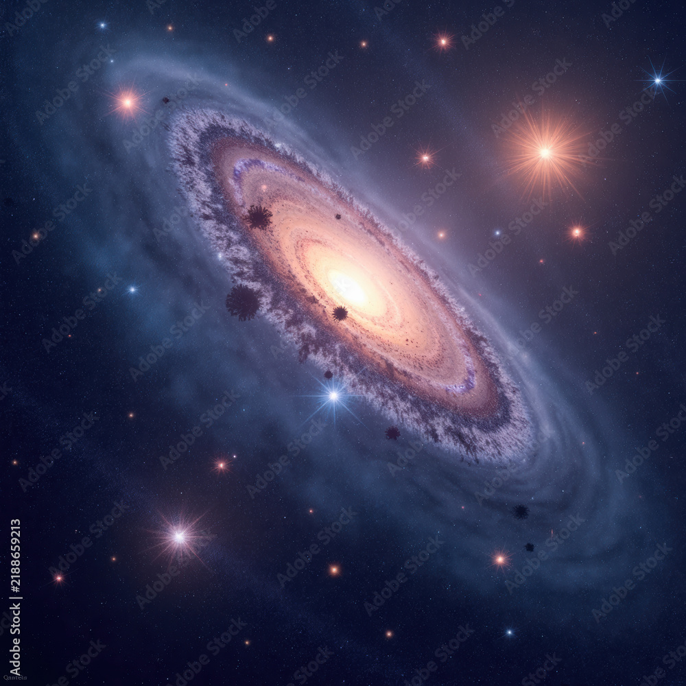 Fototapeta premium Universe filled with stars, nebula and galaxy
