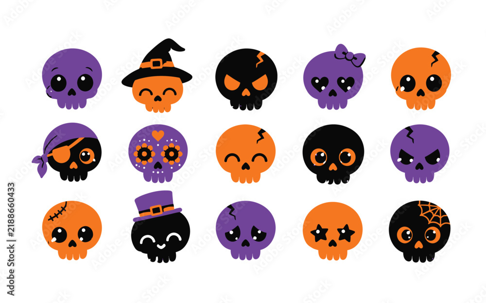 Obraz premium Halloween Skull with silhouette