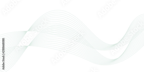 Abstract Background, Transparent Waved Lines. Green Smoke Wave. Gradient Flowing Wavy Lines. Vector illustration.