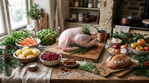 A senior woman happily prepares a colorful and healthy meal in her bright rustic kitchen