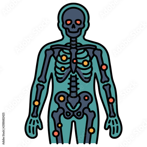 Bone Metastasis Gamma Camera Scan Icon for Oncology

