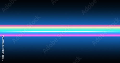 Horizontal glowing neon light streaks on a dark blue background