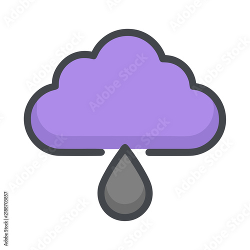 Fotografie Cloud with rain drop icon
