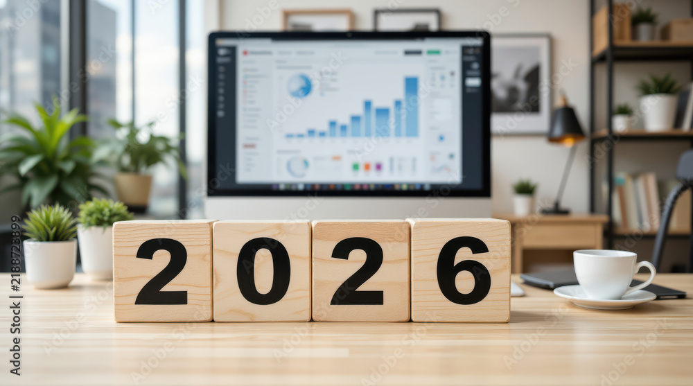 Fototapeta premium 2026 begins a new year of personal goals and fresh starts with annual schedules and important dates giving shape to the months ahead and the changes people want to make
