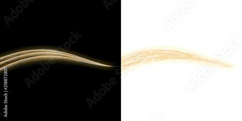 Abstract golden wavy light trails stream overlay element for festive banners