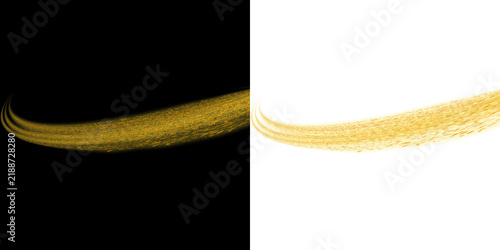 Abstract golden curved particle trail wave overlay element for festive banners