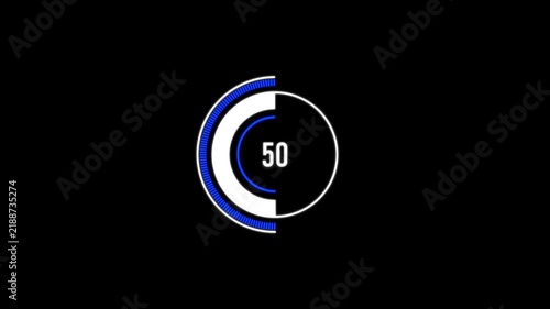 Animated Circular loading with Blue Progress Ring on black background.4k video
