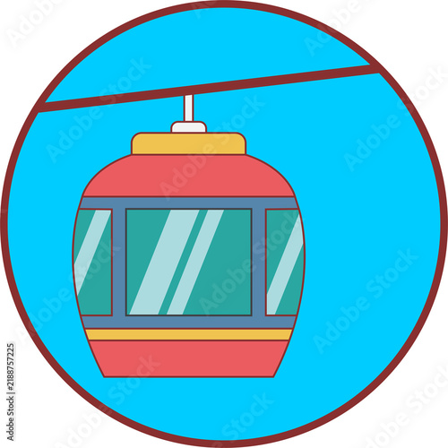 Colorful Cable Car Gondola Transport Icon