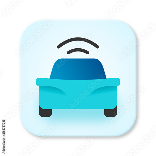 Blue Smart Car WiFi Connection Icon
