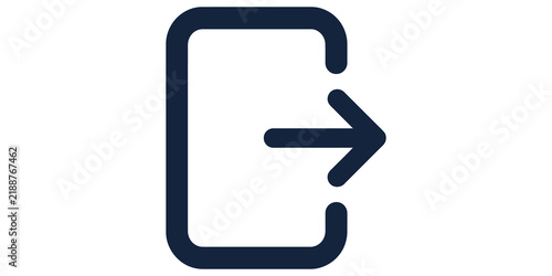 Fotografie Logout icon with bold dark blue outline for interface navigation and system access controls