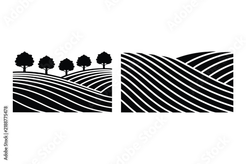 Agricultural landscape with rolling hills and farm fields agriculture landscape