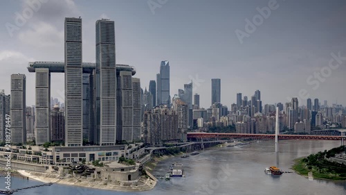 Chongqing cyberpunk city skyline