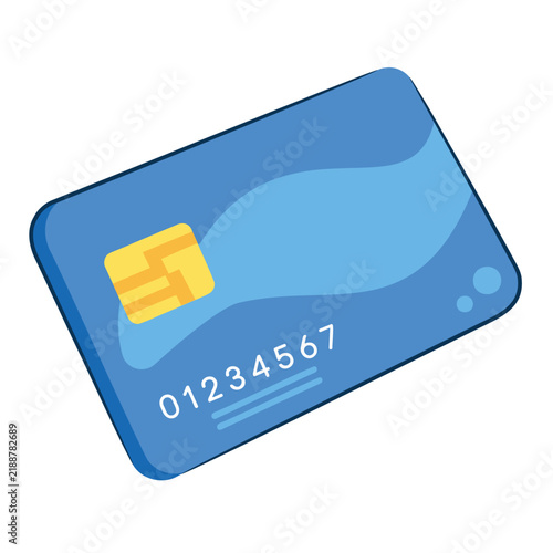 Obraz na płótnie Blue Credit Card Vector Illustration