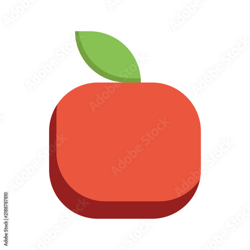 Red apple fruit vector illustration in simple flat design style isolated on white background.