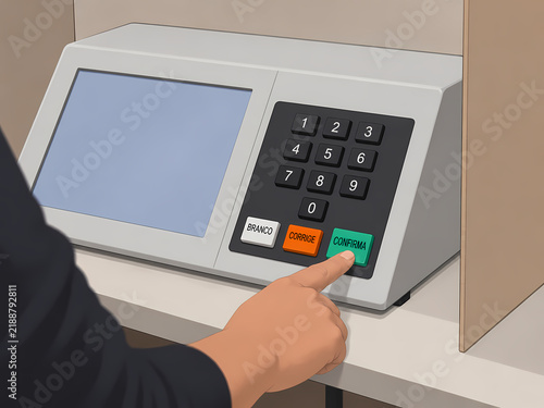 ilustração de urna eletronica para voto