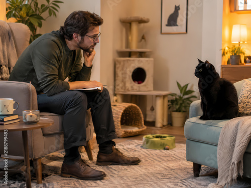 Obraz na płótnie traumatized cat attending therapy