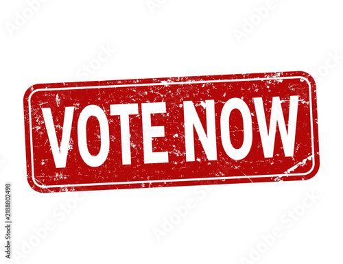 Red Grunge Vote Now Rubber Stamp Isolated Banner Icon