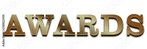 Gold metal awards typography text effect on transparent background